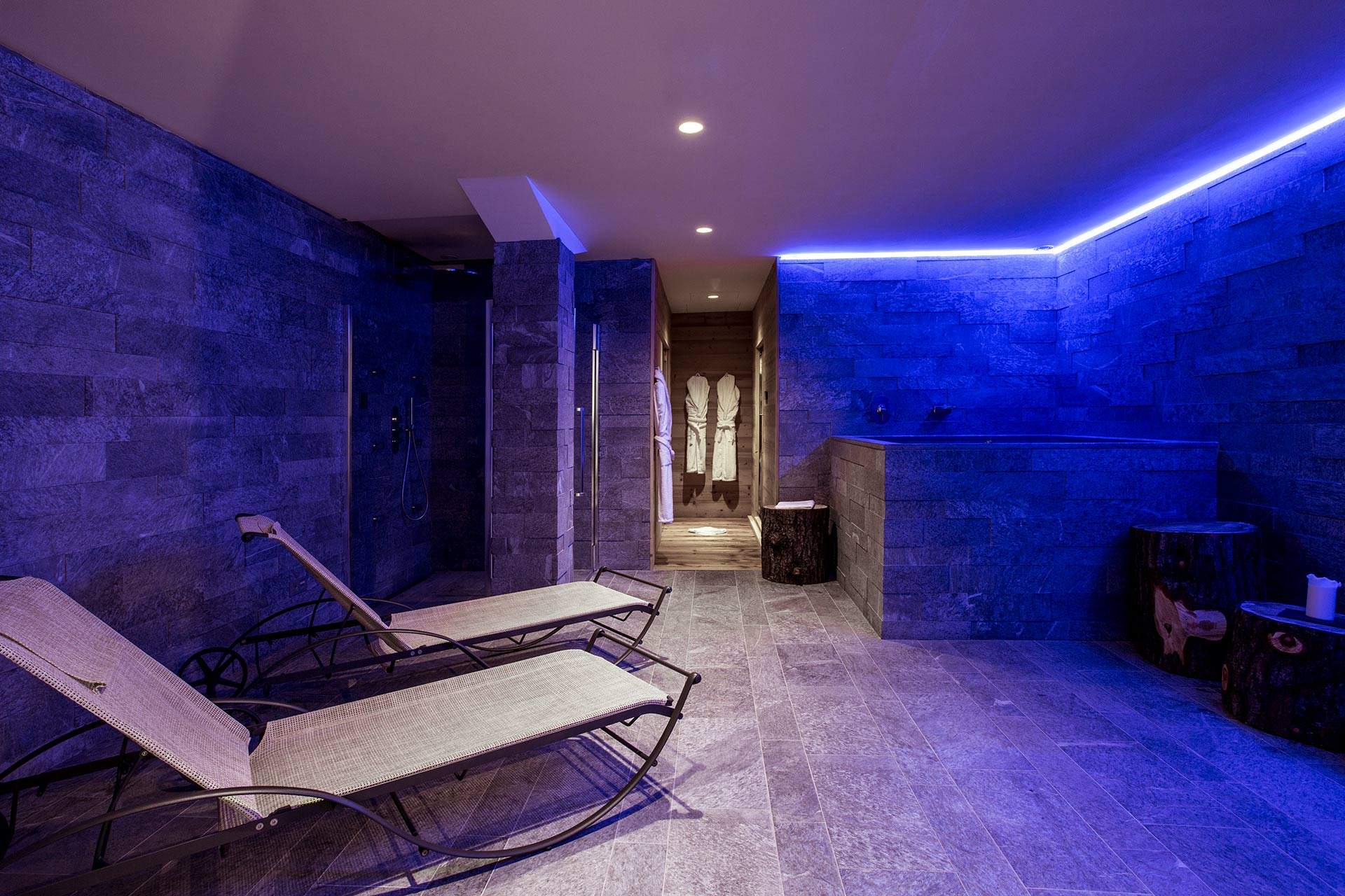 Wellness area with ice water tank